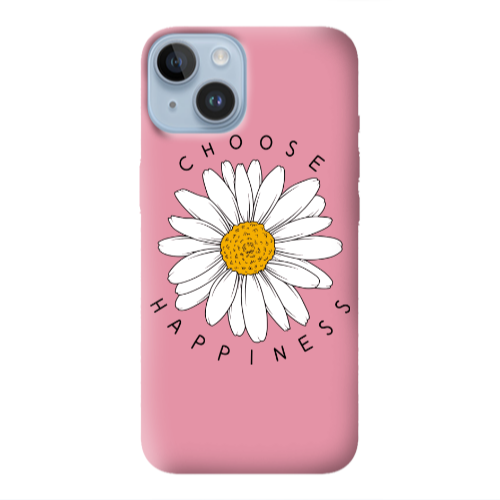 Apple iPhone 14 Plus Chose Happines Pink Colored Silicone TPU Θήκη
