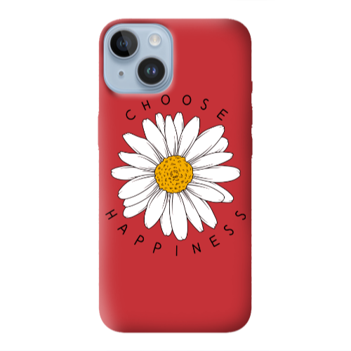 Apple iPhone 14 Plus Chose Happines Red Colored Silicone TPU Θήκη