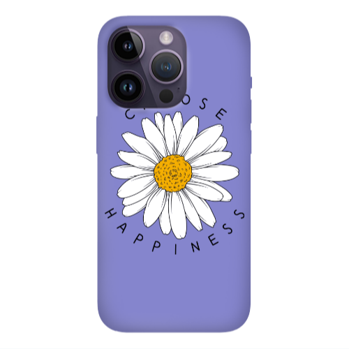 Apple iPhone 14 Pro  Chose Happines Purple Colored Silicone TPU Θήκη