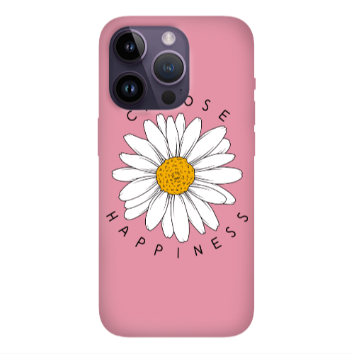Apple iPhone 14 Pro  Chose Happines Pink Colored Silicone TPU Θήκη