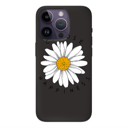 Apple iPhone 14 Pro  Chose Happines Black Colored Silicone TPU Θήκη
