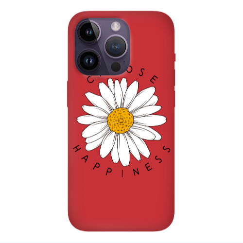 Apple iPhone 14 Pro  Chose Happines Red Colored Silicone TPU Θήκη