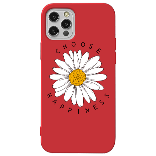 Apple iPhone 13 Pro Chose Happines Red Colored Silicone TPU Θήκη