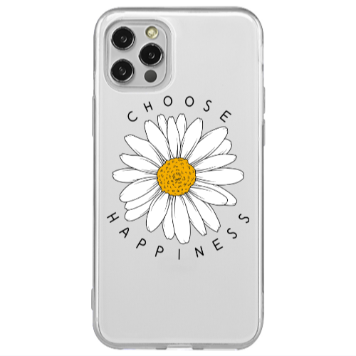 Apple iPhone 12 Pro Chose Happines Transparent Silicone TPU Θήκη