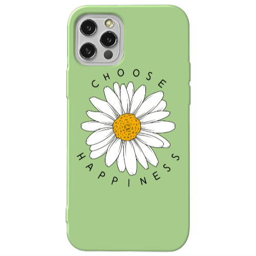 Apple iPhone 12 Pro Chose Happines Light Green Colored Silicone TPU Θήκη