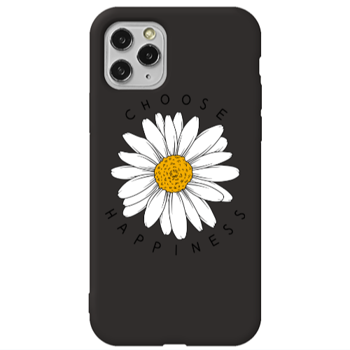 Apple iPhone 11 Pro Max Chose Happines Black Colored Silicone TPU Θήκη