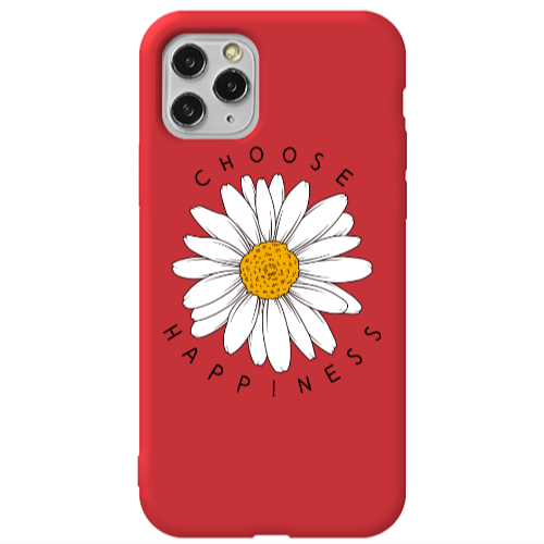 Apple iPhone 11 Pro Max Chose Happines Red Colored Silicone TPU Θήκη