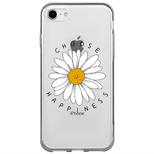 Apple iPhone 7 Chose Happines Transparent Silicone TPU Θήκη