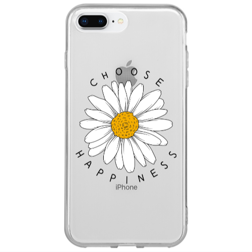 Apple iPhone 7 Plus Chose Happines Transparent Silicone TPU Θήκη