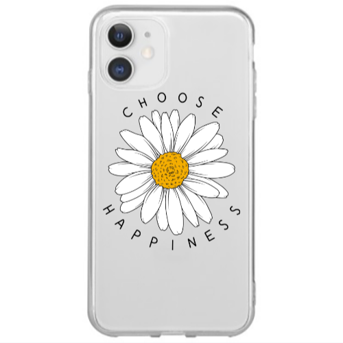 Apple iPhone 12 Mini Chose Happines Transparent Silicone TPU Θήκη
