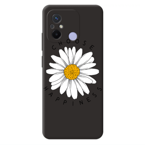 Xiaomi Redmi 12C Chose Happines Black Colored Silicone TPU Θήκη