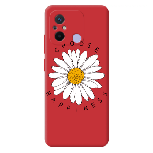 Xiaomi Redmi 12C Chose Happines Red Colored Silicone TPU Θήκη