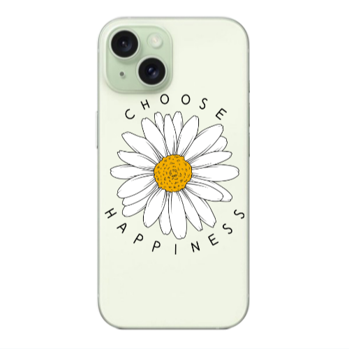 Apple iPhone 15 Chose Happines Transparent Silicone TPU Θήκη