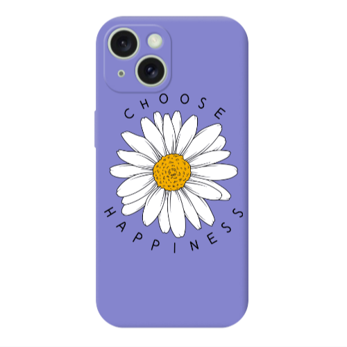 Apple iPhone 15 Plus Chose Happines Purple Colored Silicone TPU Θήκη
