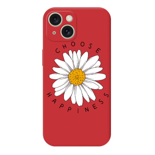 Apple iPhone 15 Plus Chose Happines Red Colored Silicone TPU Θήκη