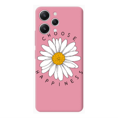 Xiaomi Redmi 12 Chose Happines Pink Colored Silicone TPU Θήκη