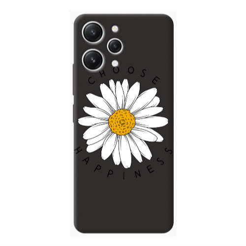 Xiaomi Redmi 12 Chose Happines Black Colored Silicone TPU Θήκη
