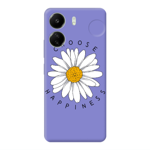Xiaomi Redmi 13C Chose Happines Purple Colored Silicone TPU Θήκη