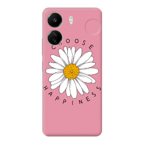 Xiaomi Redmi 13C Chose Happines Pink Colored Silicone TPU Θήκη