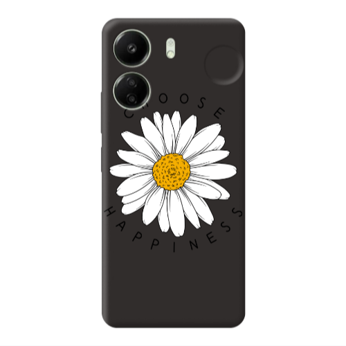 Xiaomi Redmi 13C Chose Happines Black Colored Silicone TPU Θήκη