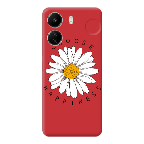 Xiaomi Redmi 13C Chose Happines Red Colored Silicone TPU Θήκη