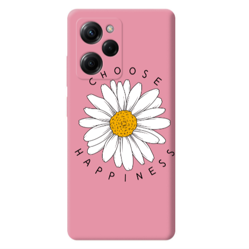 Xiaomi Poco X5 Pro Chose Happines Pink Colored Silicone TPU Θήκη