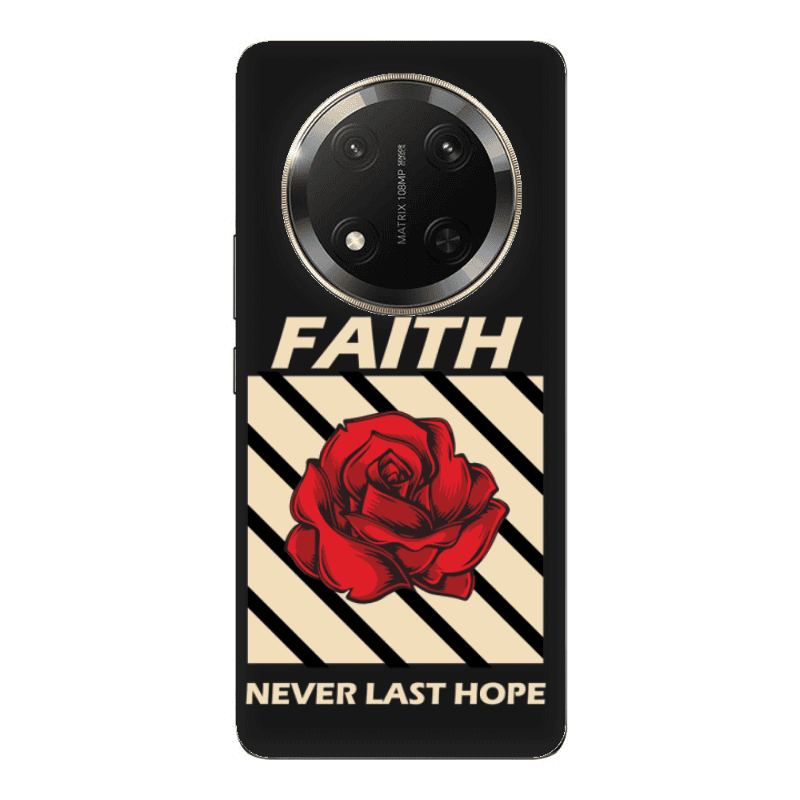 Honor Magic 7 Lite Faith Never Last Hope Black Colored Silicone TPU Θήκη