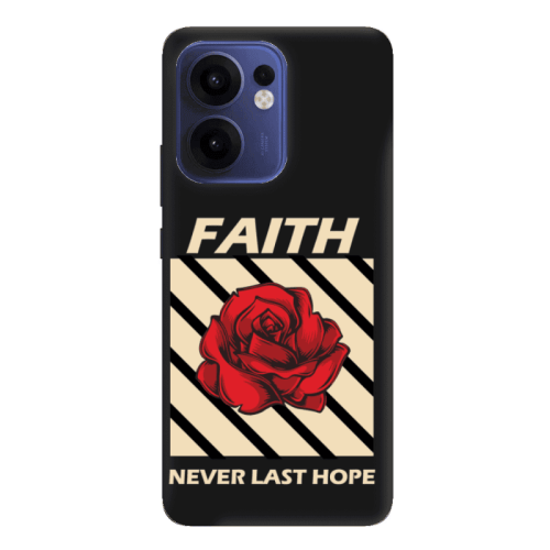 Oppo Reno13 FS Faith Never Last Hope Black Colored Silicone TPU Θήκη