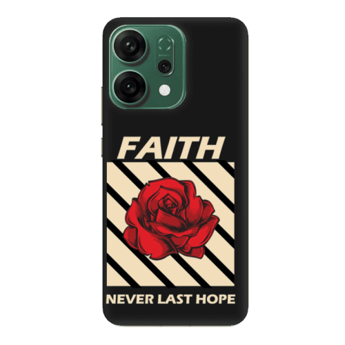Oppo RENO 14 Faith Never Last Hope Black Colored Silicone TPU Θήκη