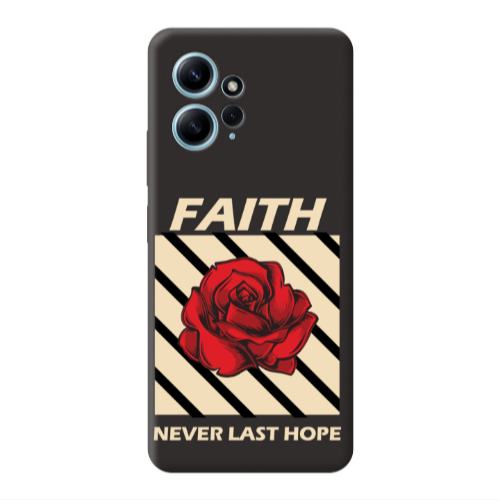 Xiaomi Redmi Note 12 4G Faith Never Last Hope Black Colored Silicone TPU Θήκη