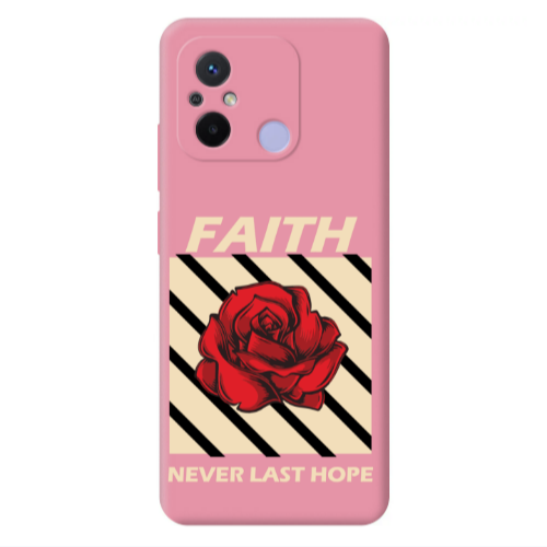 Xiaomi Redmi 12C Faith Never Last Hope Pink Colored Silicone TPU Θήκη