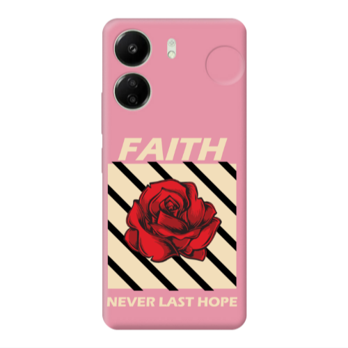Xiaomi Redmi 13C Faith Never Last Hope Pink Colored Silicone TPU Θήκη