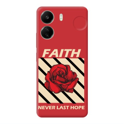 Xiaomi Redmi 13C Faith Never Last Hope Red Colored Silicone TPU Θήκη