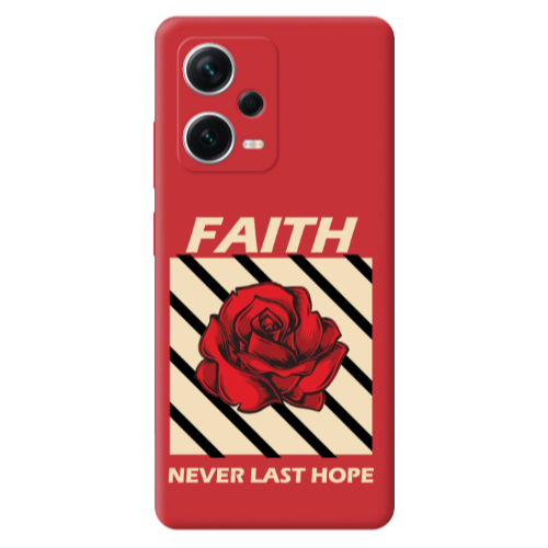 Xiaomi Poco X5 Faith Never Last Hope Red Colored Silicone TPU Θήκη