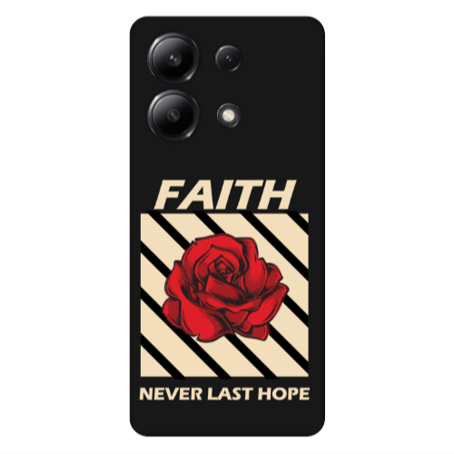 Xiaomi Redmi Note 13 4G Faith Never Last Hope Black Colored Silicone TPU Θήκη