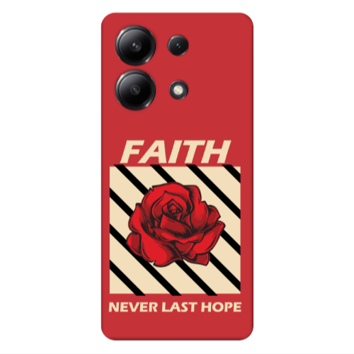 Xiaomi Redmi Note 13 4G Faith Never Last Hope Red Colored Silicone TPU Θήκη