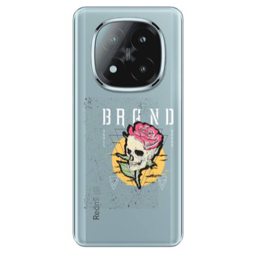 Xiaomi Redmi Note 14 Pro + 5g Skull Roses Transparent Silicone TPU Θήκη