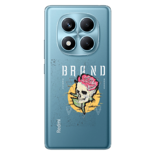 Xiaomi Redmi Note 14 Pro Skull Roses Transparent Silicone TPU Θήκη