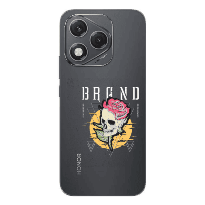 Honor 400 Lite Skull Roses Transparent Silicone TPU Θήκη