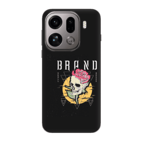 Oppo Find X9 Pro Skull Roses Black Colored Silicone TPU Θήκη