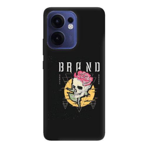 Oppo Reno 13 F Skull Roses Black Colored Silicone TPU Θήκη