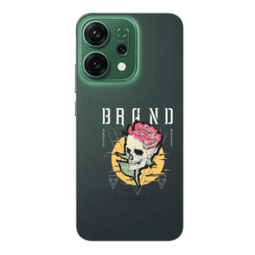 Oppo RENO 14 Skull Roses Transparent Silicone TPU Θήκη