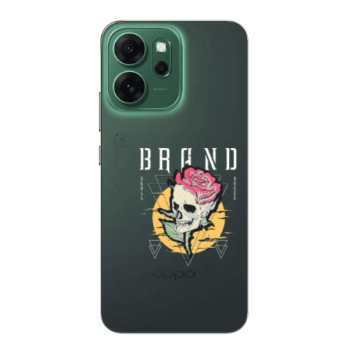 Oppo 14 F Skull Roses Transparent Silicone TPU Θήκη