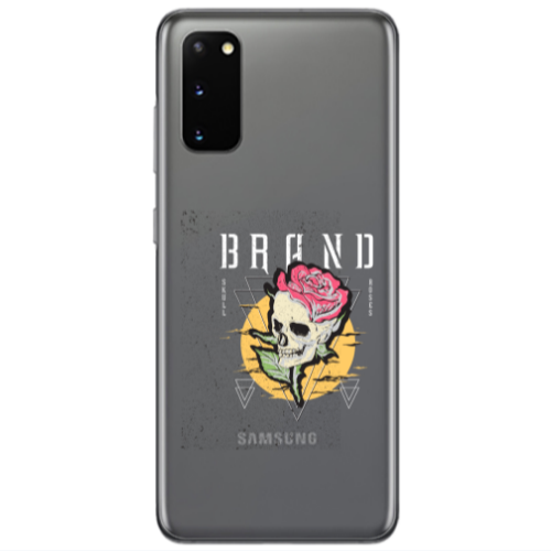 Samsung S20 Skull Roses Transparent Silicone TPU Θήκη