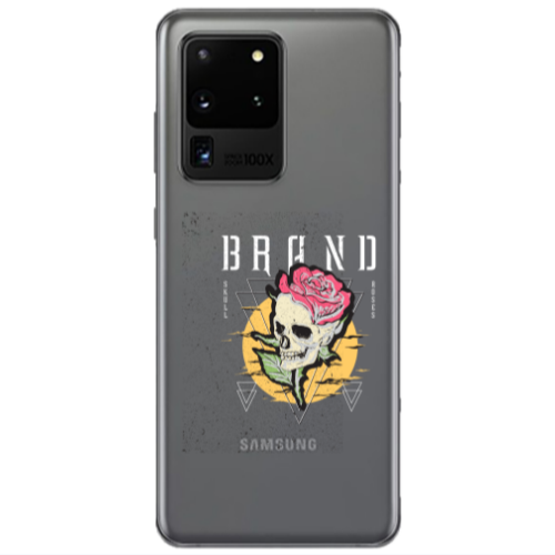 Samsung S20 Ultra Skull Roses Transparent Silicone TPU Θήκη