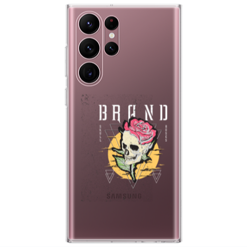 Samsung S22 Ultra Skull Roses Transparent Silicone TPU Θήκη