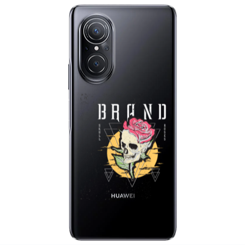 Huawei Nova 9 SE Skull Roses Transparent Silicone TPU Θήκη