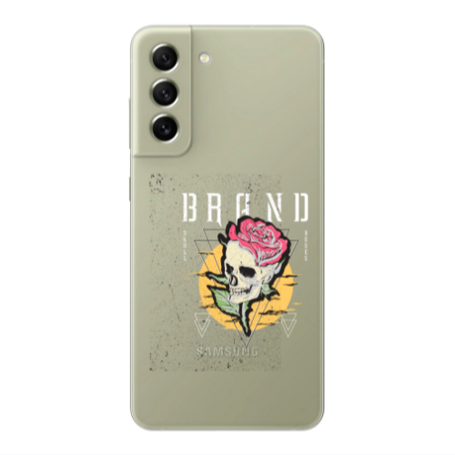 Samsung S21 FE Skull Roses Transparent Silicone TPU Θήκη