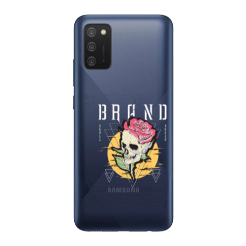Samsung A03S Skull Roses Transparent Silicone TPU Θήκη