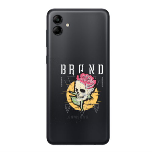 Samsung A04 Skull Roses Transparent Silicone TPU Θήκη